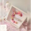 Cadre initiale fleurie personnalisé - tons rose girly