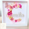 Cadre initiale fleurie personnalisé - tons rose girly