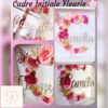 Cadre initiale fleurie personnalisé - tons rose girly