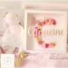 Cadre initiale fleurie personnalisé - tons rose girly
