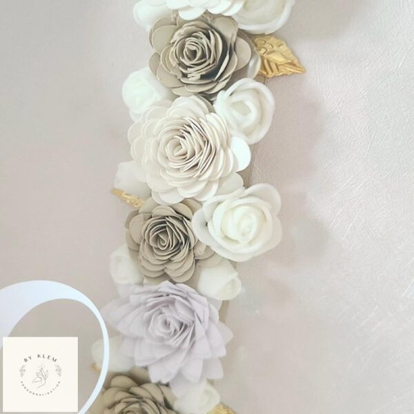 Cadre initiale fleurie personnalisé - blanc/beige - papillon