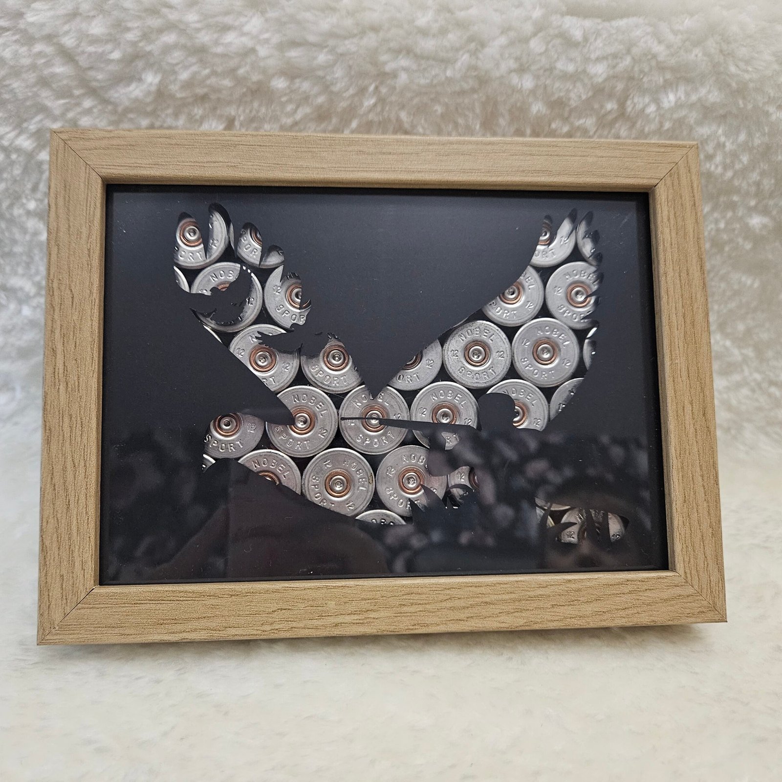 Mini cadre « Tireur & pigeon » – cartouches de chasse