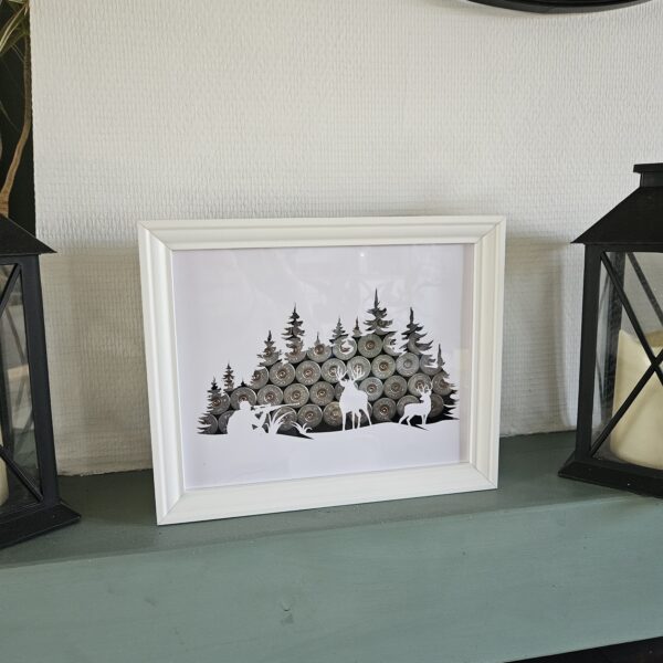 Cadre "Cerfs" en cartouches