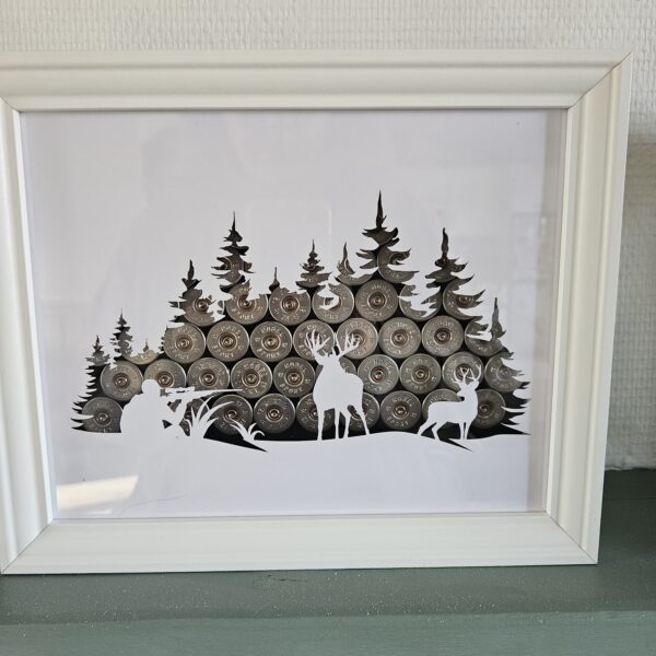 Cadre "Cerfs" en cartouches